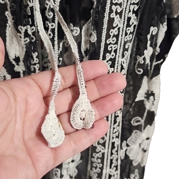 ASHA Gypsy Boho Embroidered Duster L M S Robe Maxi Dress Swim Cover Up Kimono - Picture 11 of 14